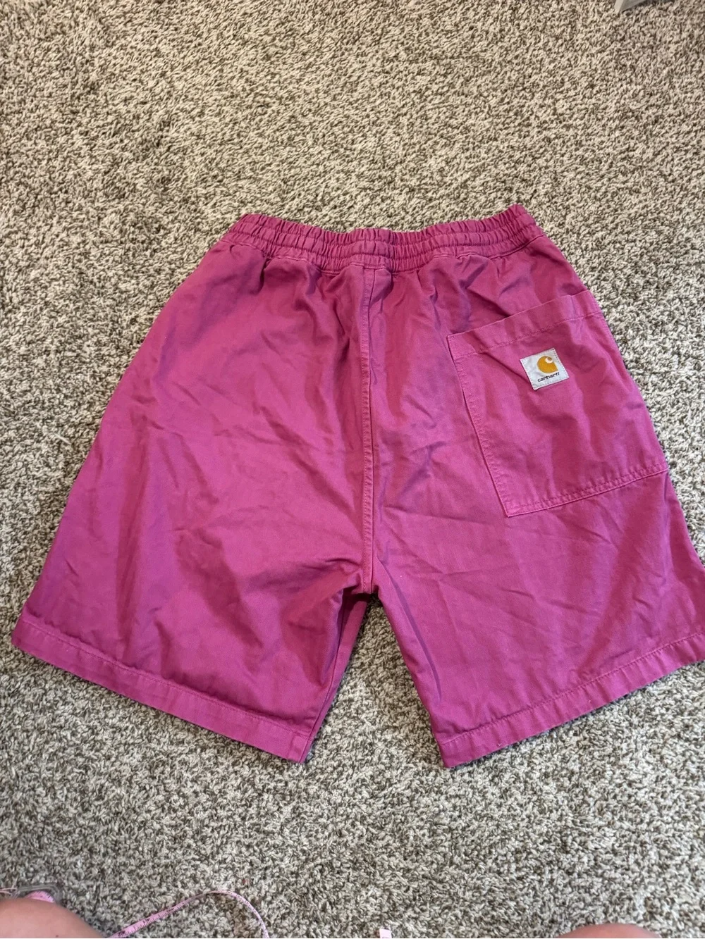 Carhartt Pink Rainer Herringbone Drawstring Shorts Size Medium